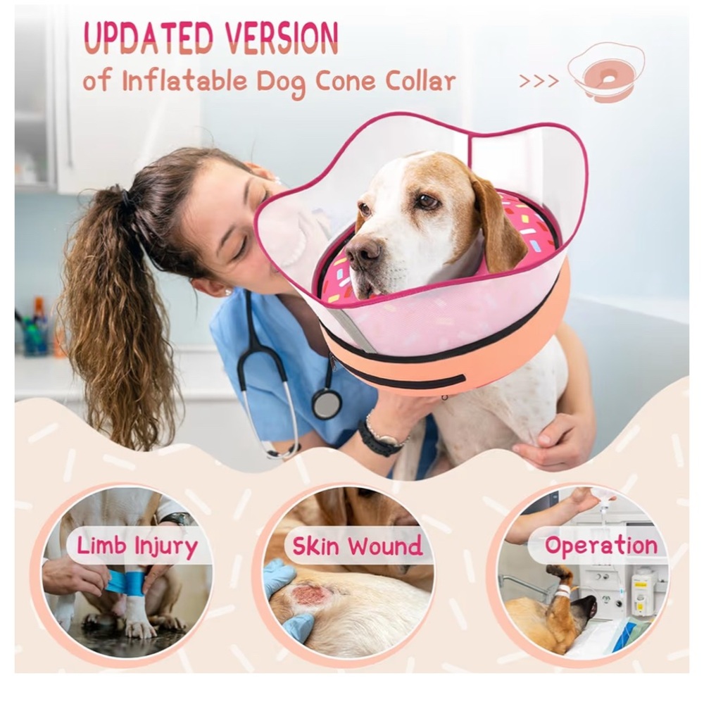 NWT Pink Inflatable Dog Recovery Collar - Picture 4 of 5